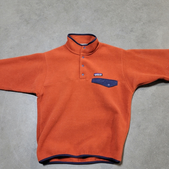 PATAGONIA Men's Synchilla Snap T Fleece Jacket burnt orange One Pocket Size S - Picture 7 of 13
